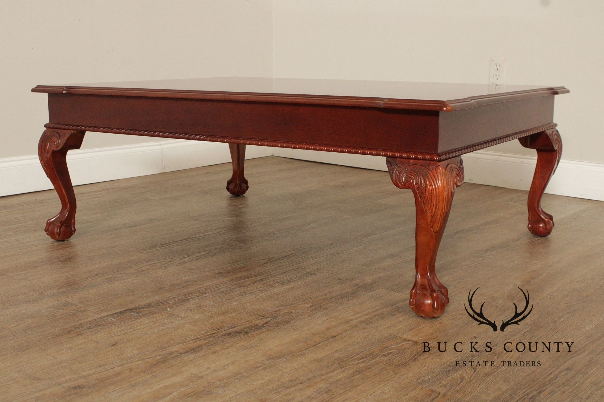 Ethan Allen '18th Century Mahogany' Ball and Claw Foot Coffee Table