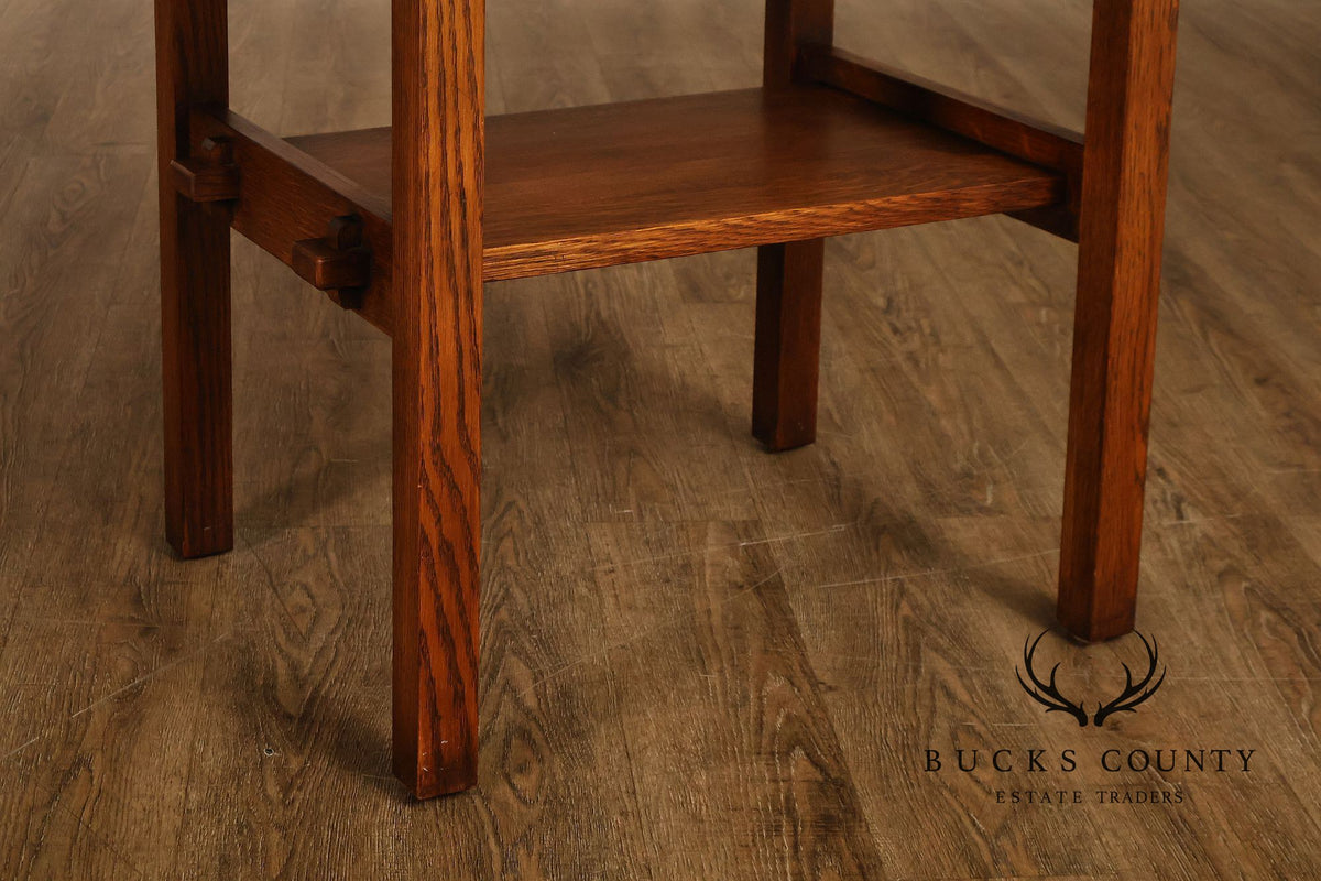 Stickley Mission Collection Tile Top Oak End Table