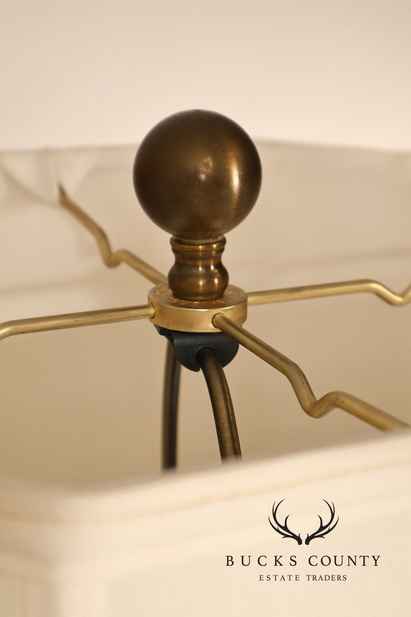 Chapman Vintage Pair of Brass Ram's Head Table Lamps