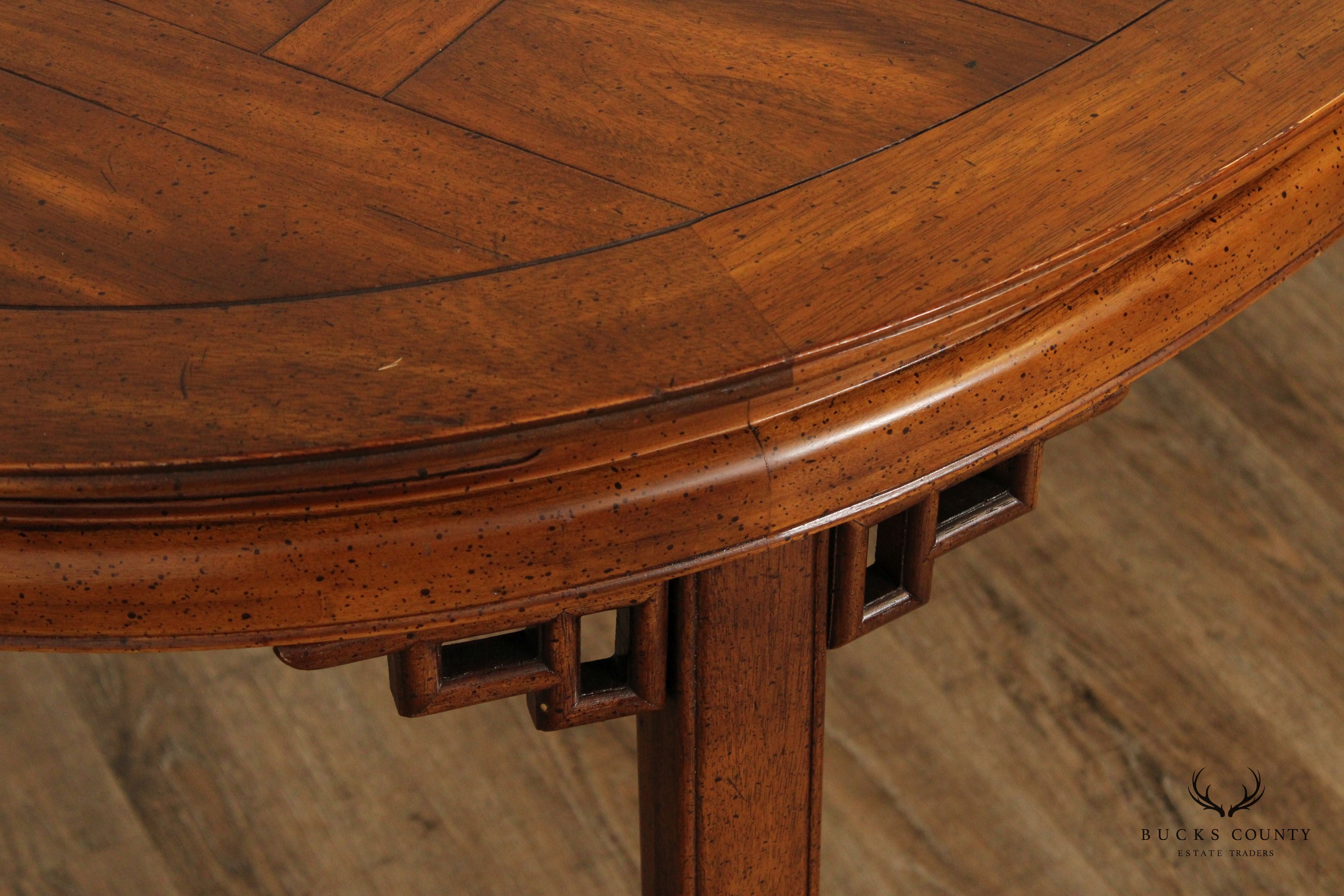 Asian Style Oval Mahogany Extendable Dining Table