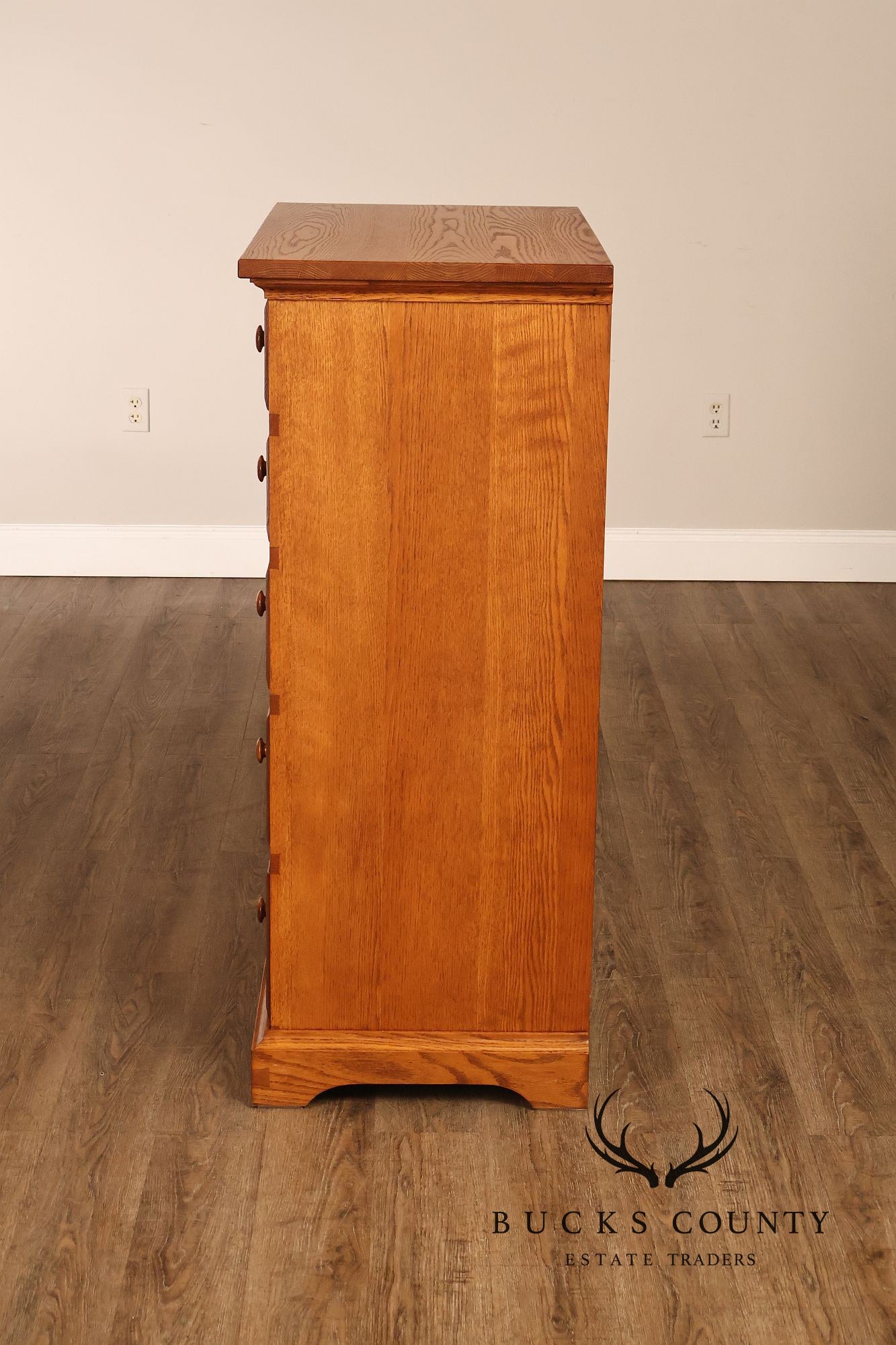 Hunt Country Furniture Oak Five Drawer High Chest