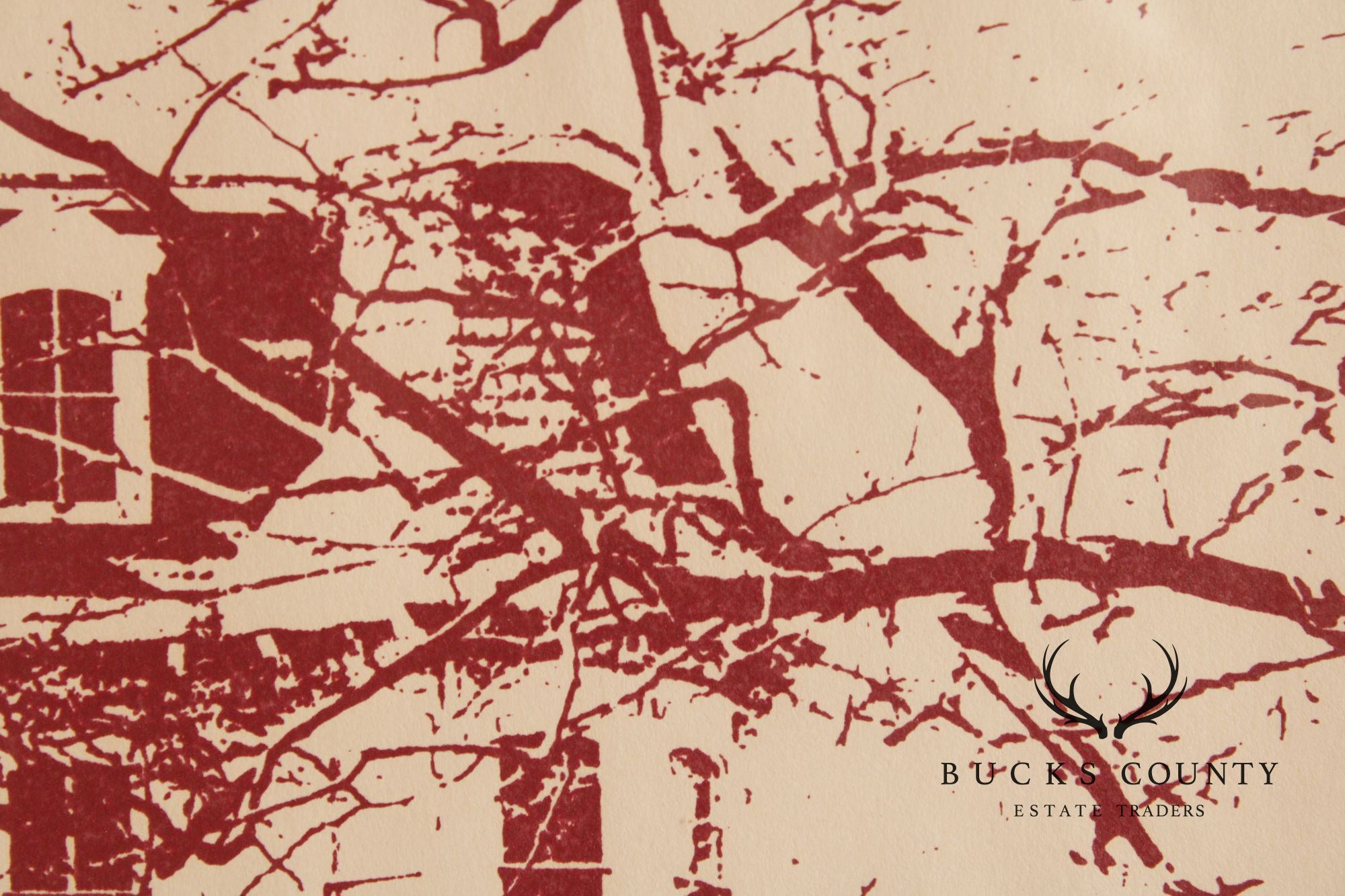 Shelley Simon Framed Linocut, Historic Cape May Douglas Gregory House