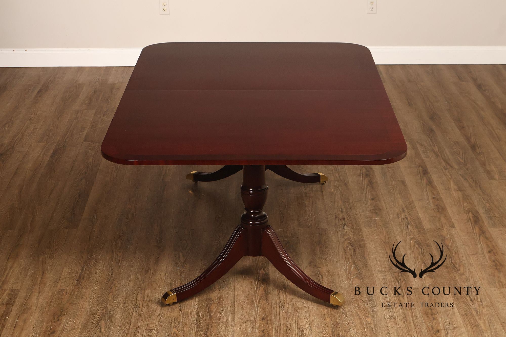 Kindel Regency Style Double Pedestal Mahogany Dining Table