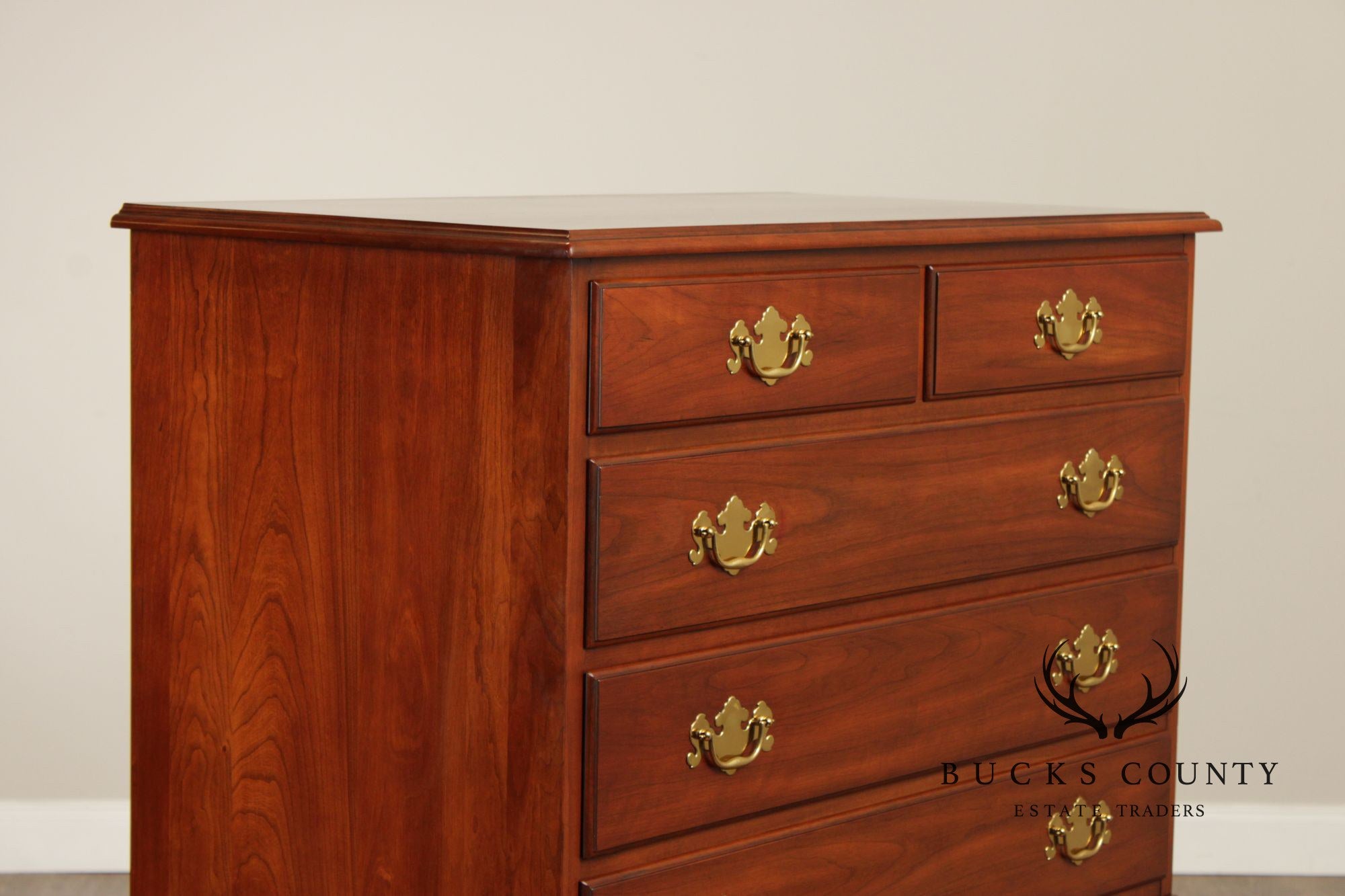 Henkel Harris Chippendale Style Cherry Tall Chest