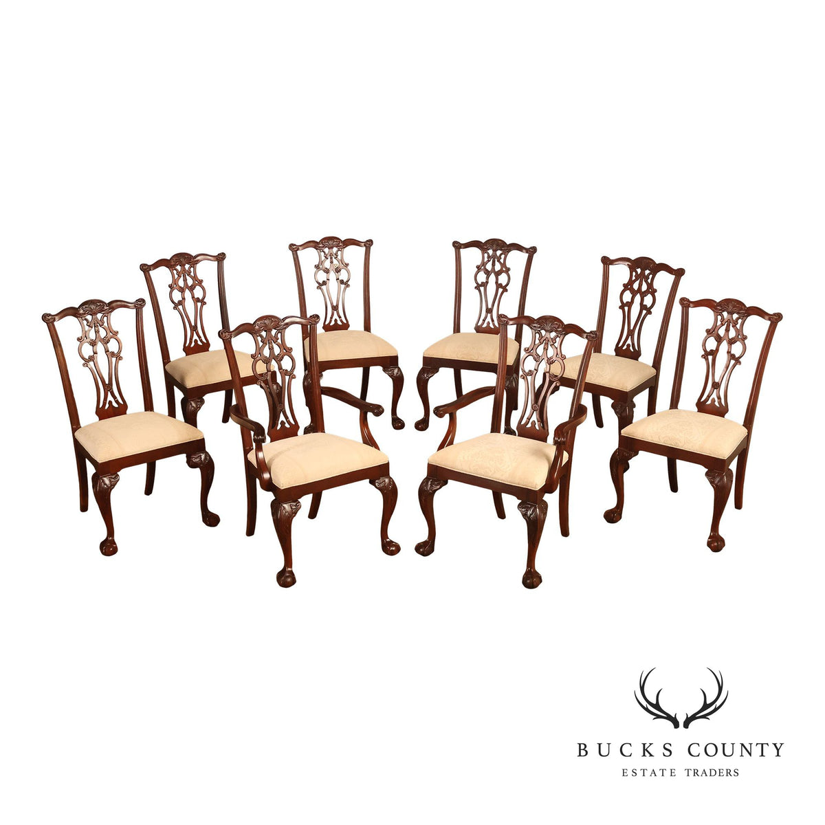 Ethan Allen '18th Century Mahogany' Set of Eight Dining Chairs