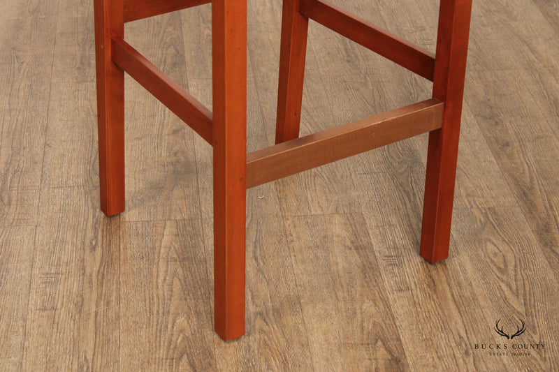Stickley Mission Collection Set of Three Cherry Slat Back Bar Stools
