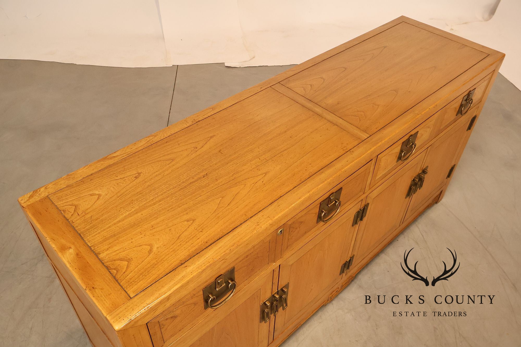 Baker Asian Style Hardwood Credenza Buffet Sideboard