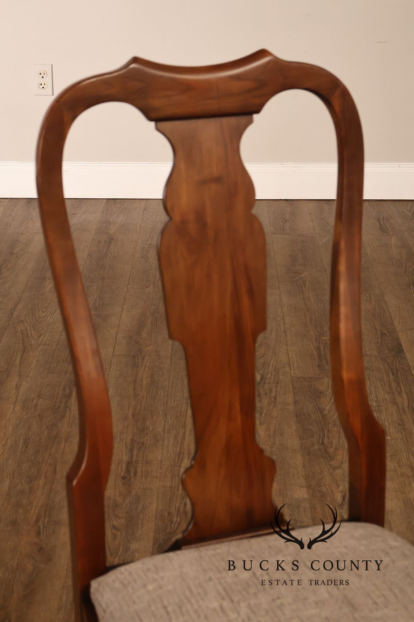 Queen Anne Style Set Of Six Cherry Dining Chairs