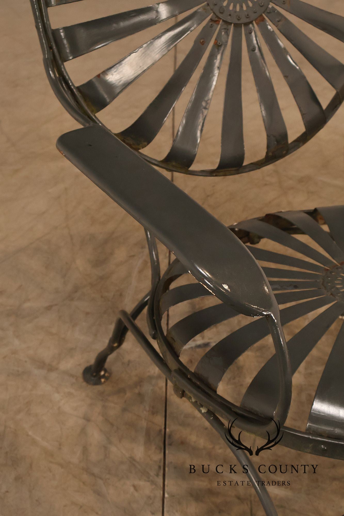 Francois Carre Outdoor Patio Sunburst Armchair