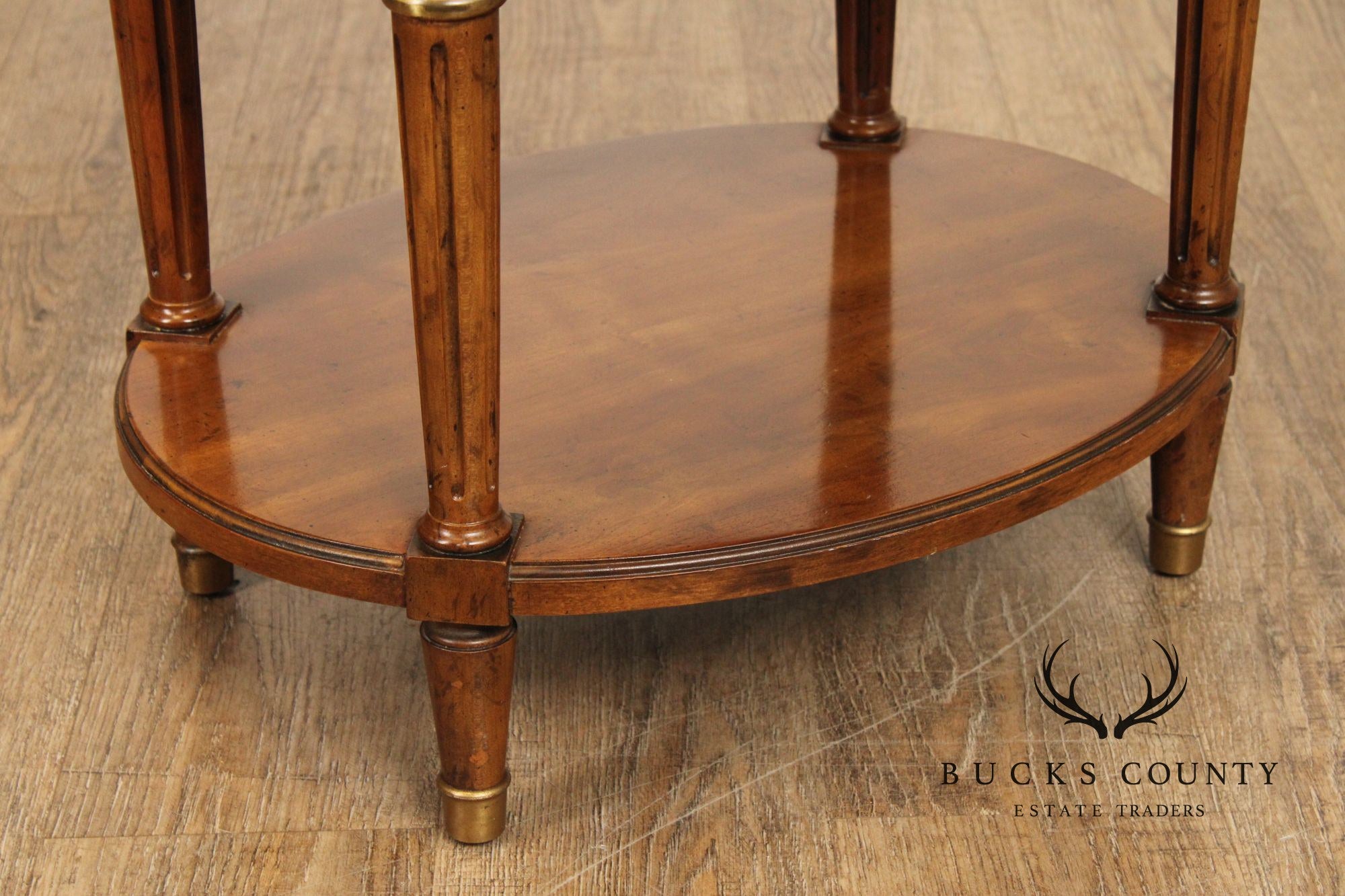 Heritage French Louis XVI Style Walnut Oval Side Table