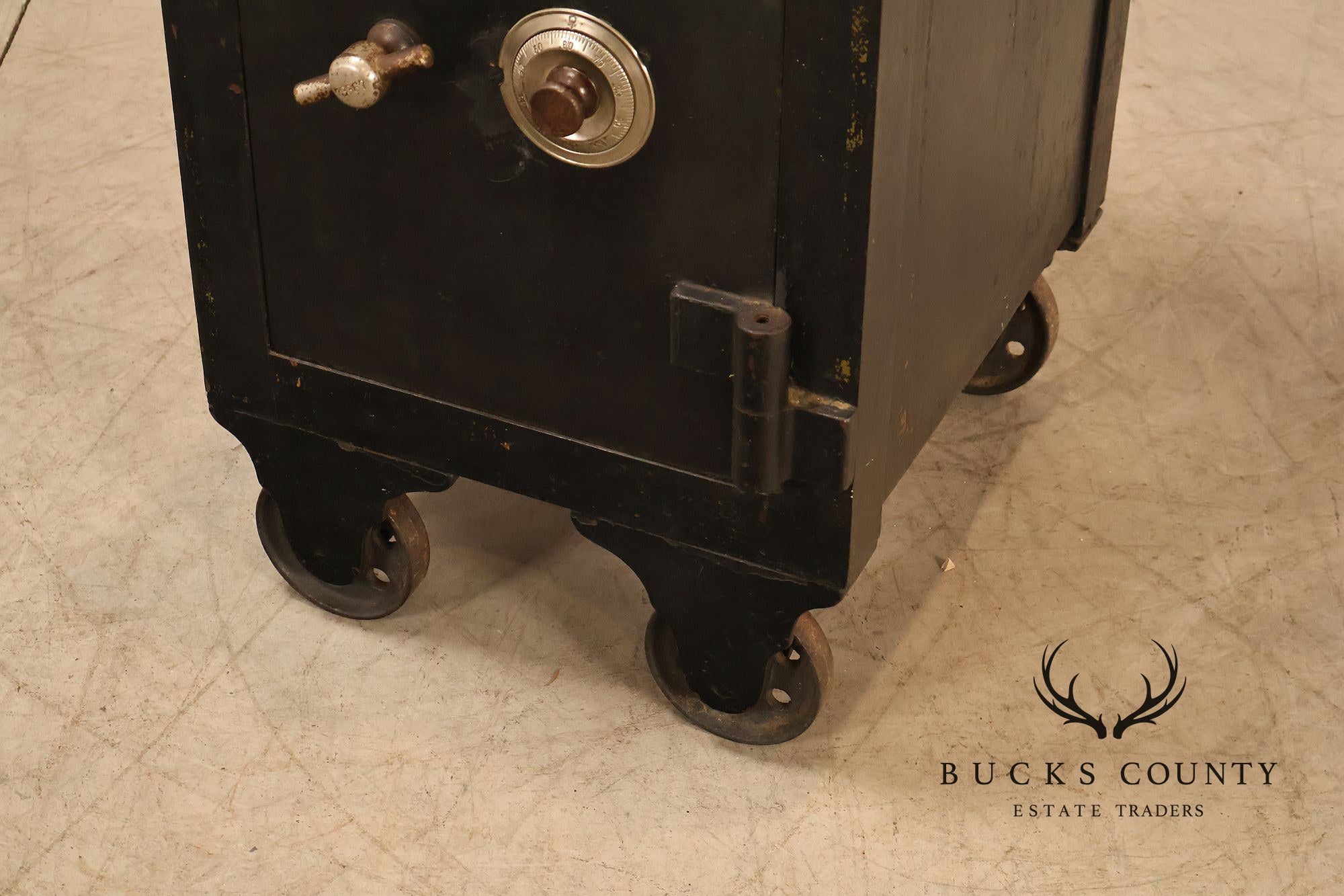 Antique Hall's Safe Company Iron Safe On Casters