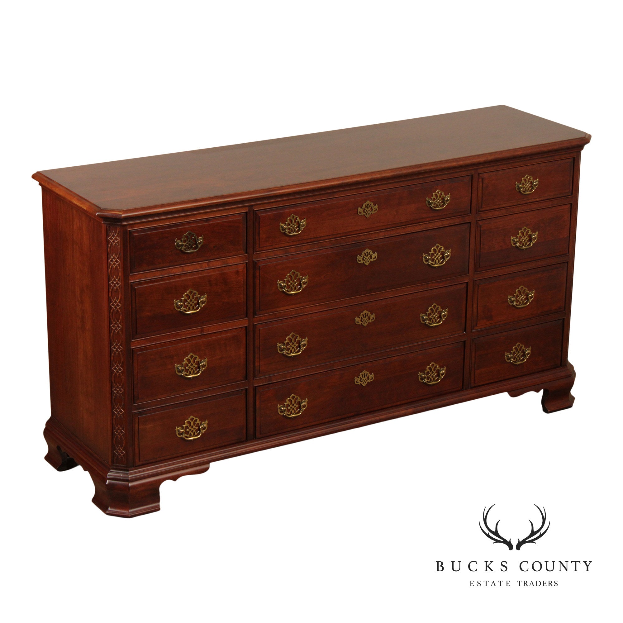 Pennsylvania House Chippendale Style Cherry Triple Chest