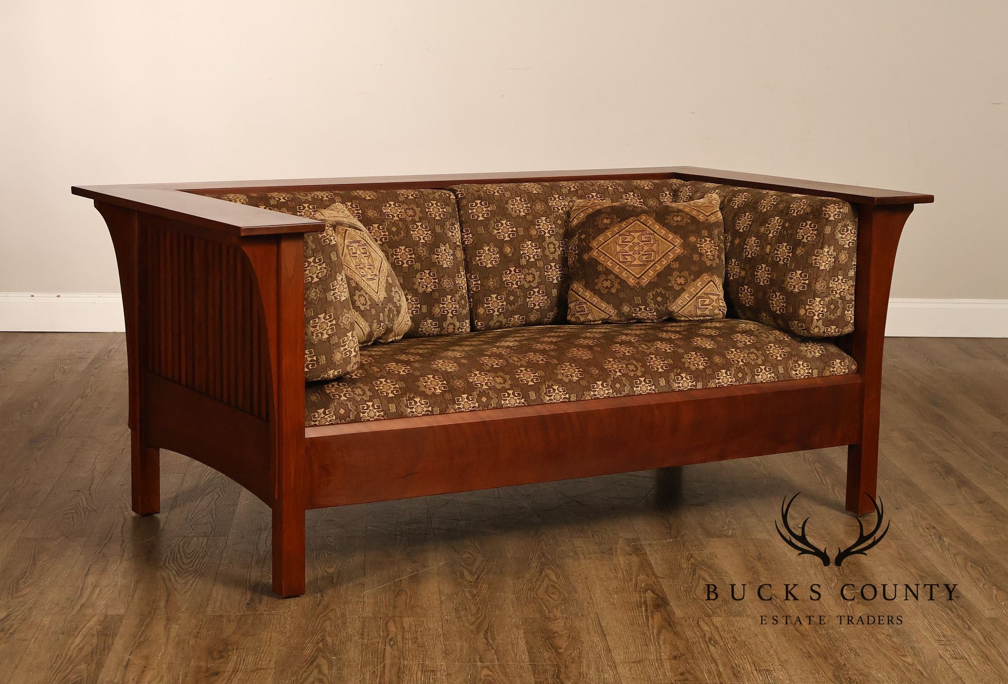 Stickley Mission Collection Cherry Spindle Loveseat