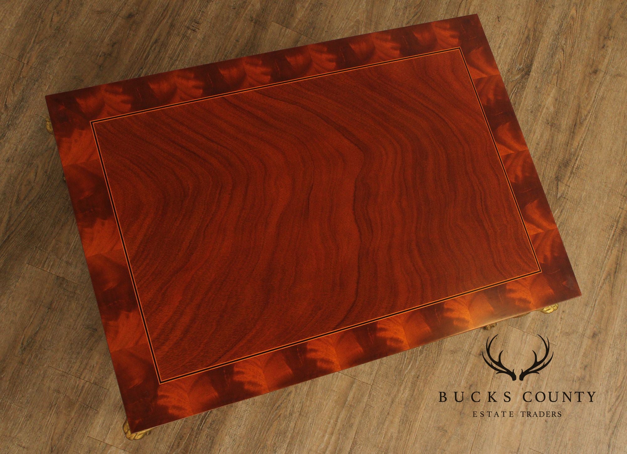 Kindel Empire Style Partial Gilt Carved Mahogany Coffee Table