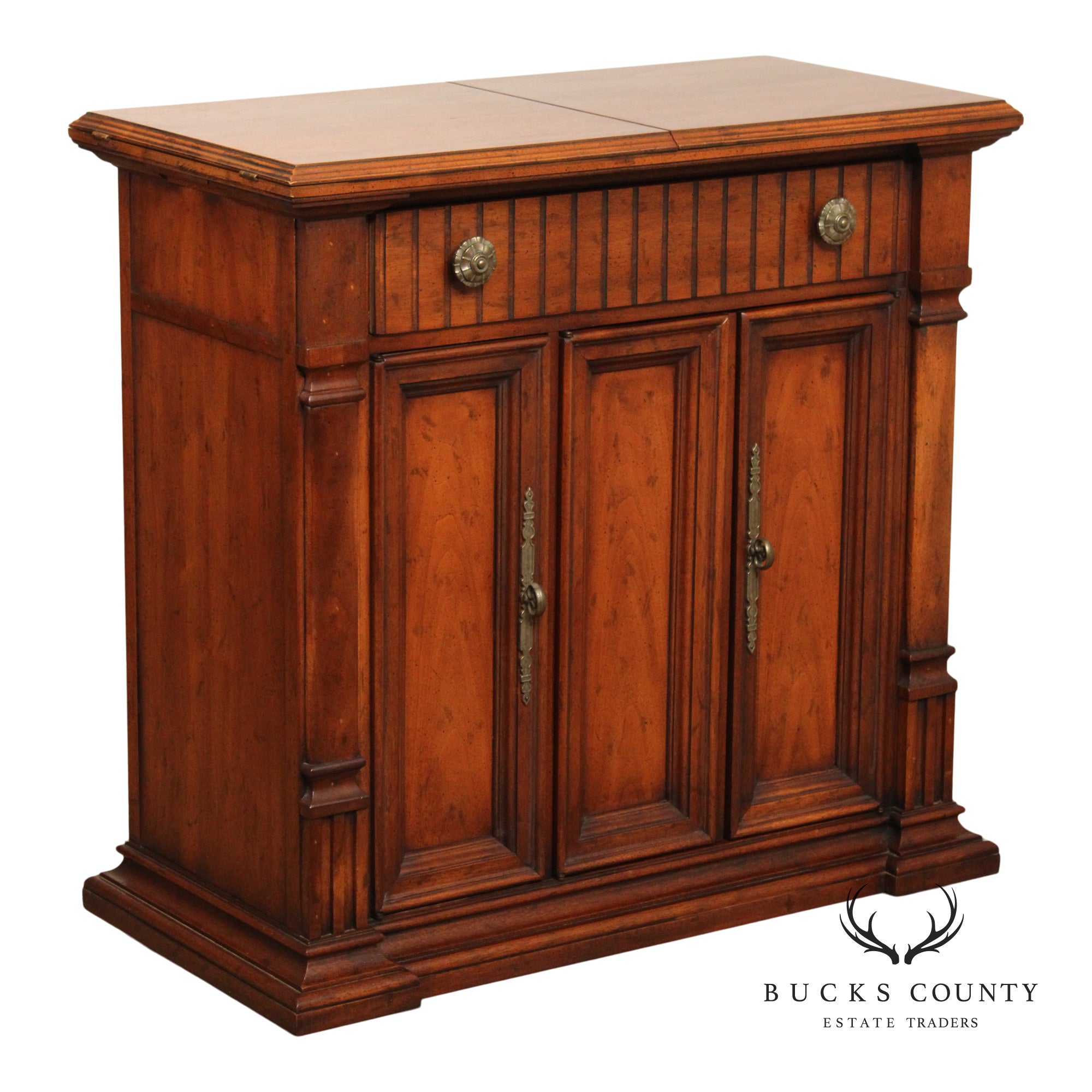 Drexel Italian Renaissance Style Walnut Flip Top Server