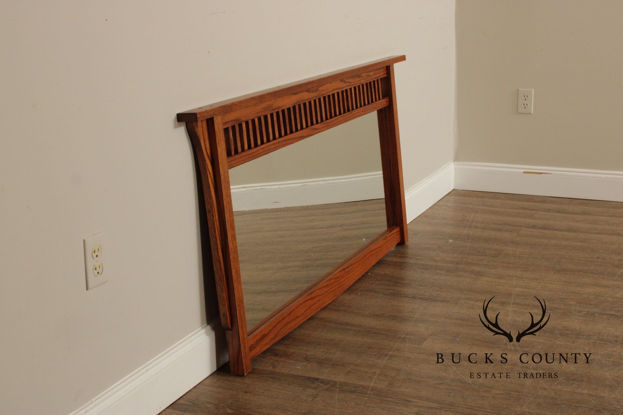 Mission Style Oak Mantel Mirror