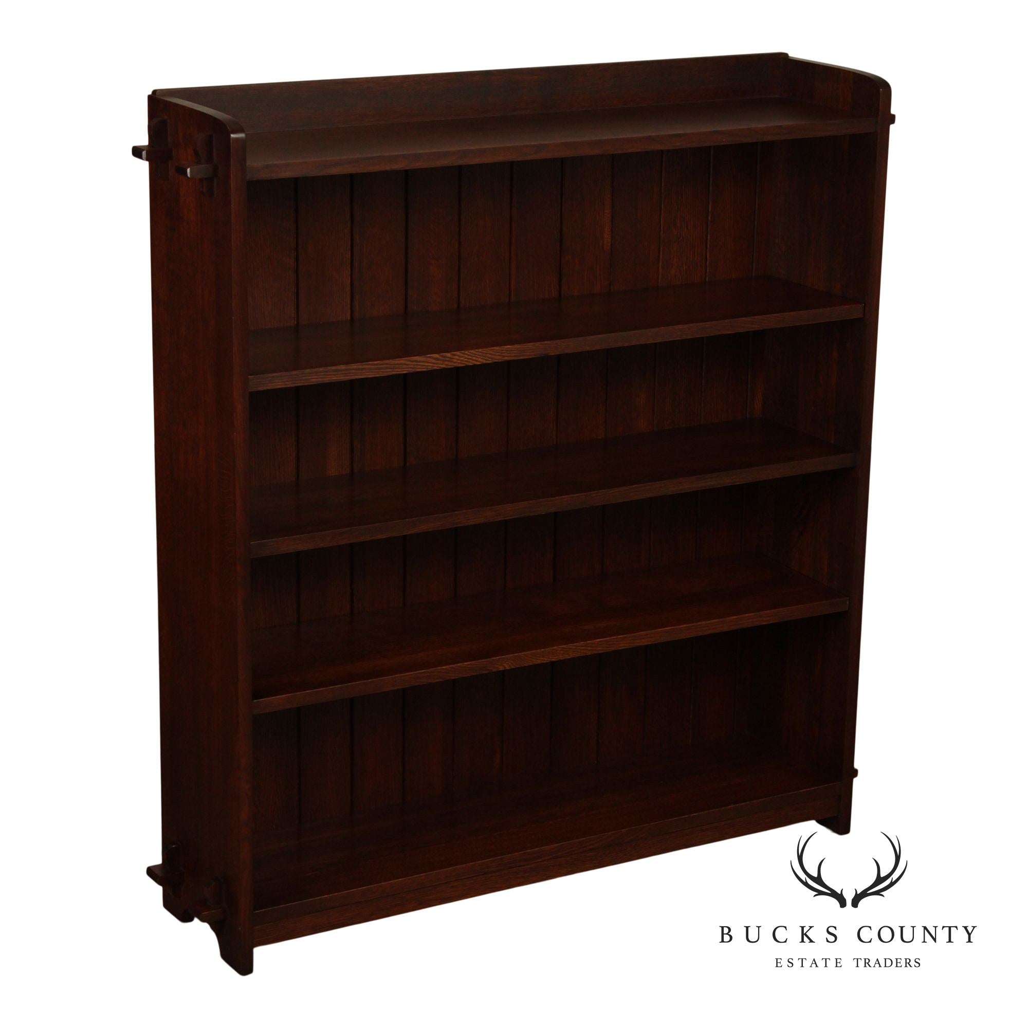 Stickley Mission Collection Oak Open Double Bookcase