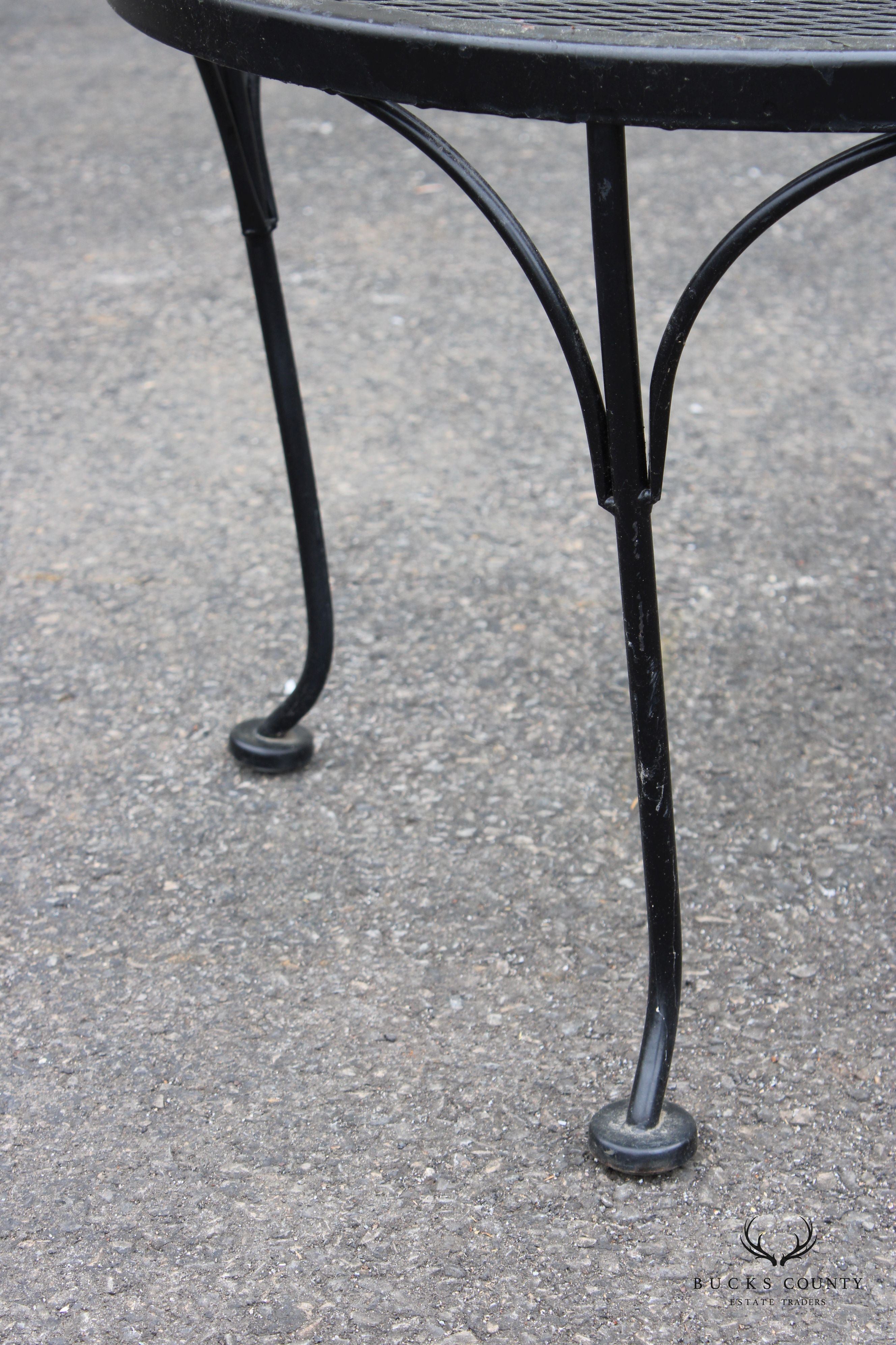 Woodard Pair of Wrought Iron Outdoor Patio Side Tables