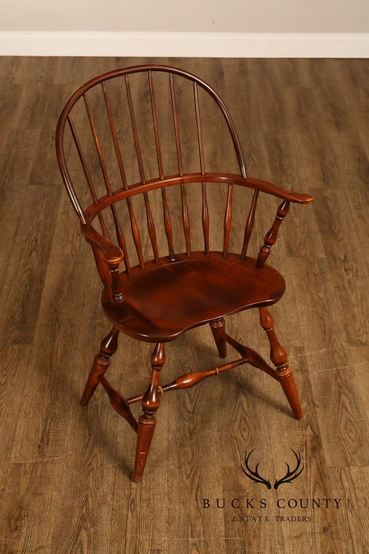 Nichols & Stone Set Of Eight Cherry Windsor Dining Chairs