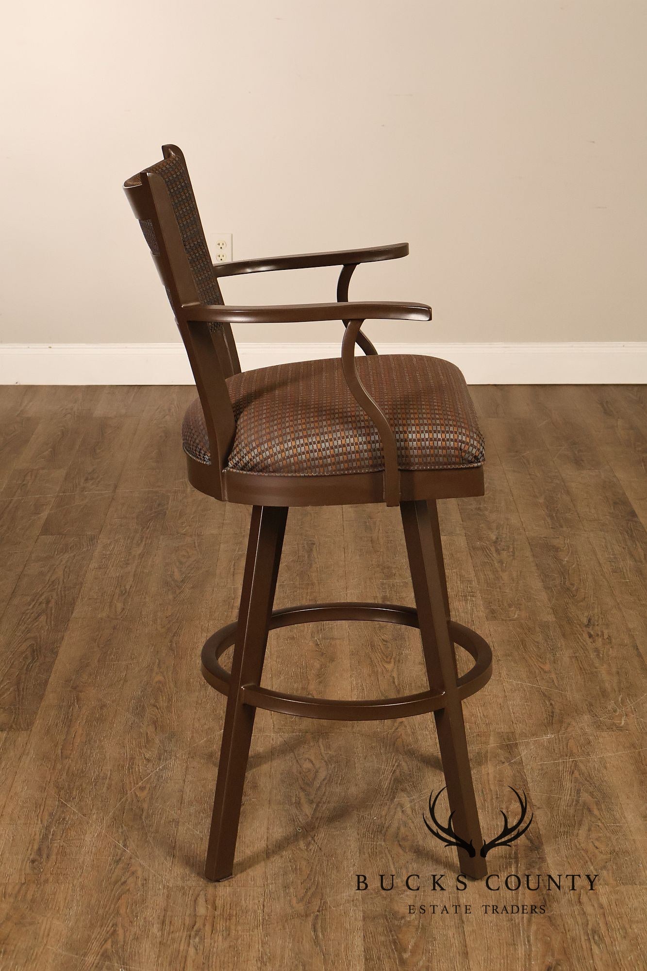 Tempo Industries Pair Of Swivel Bar Stools With Arms