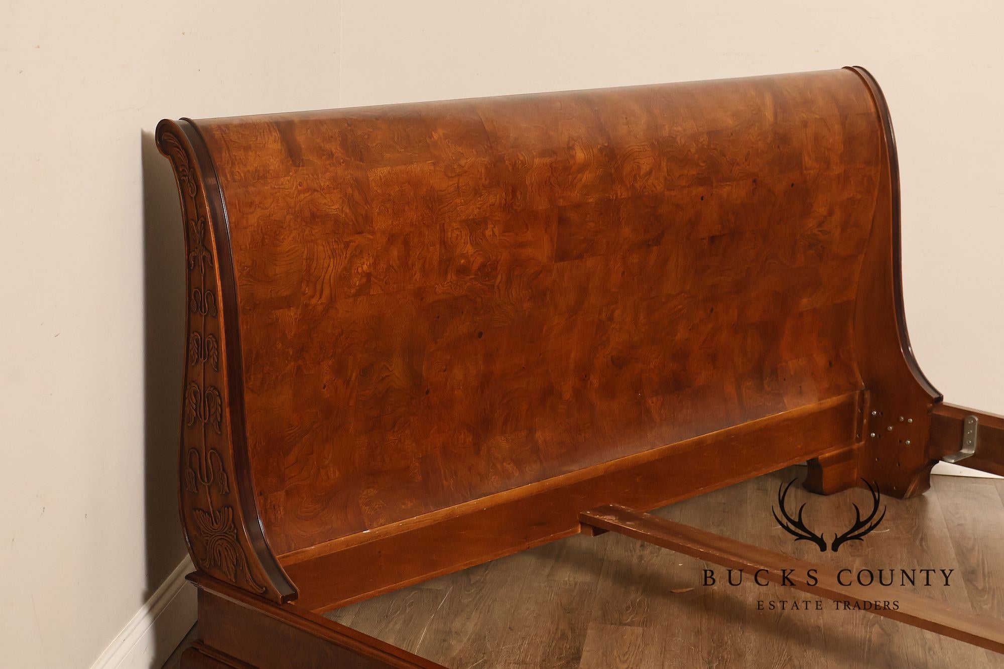 Henredon 'Charles X' King Size Burlwood Sleigh Bed