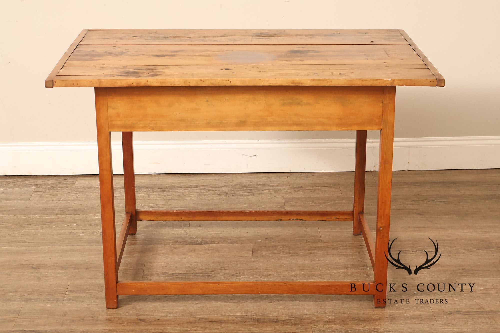 Antique Early American Plank Top Tavern Table