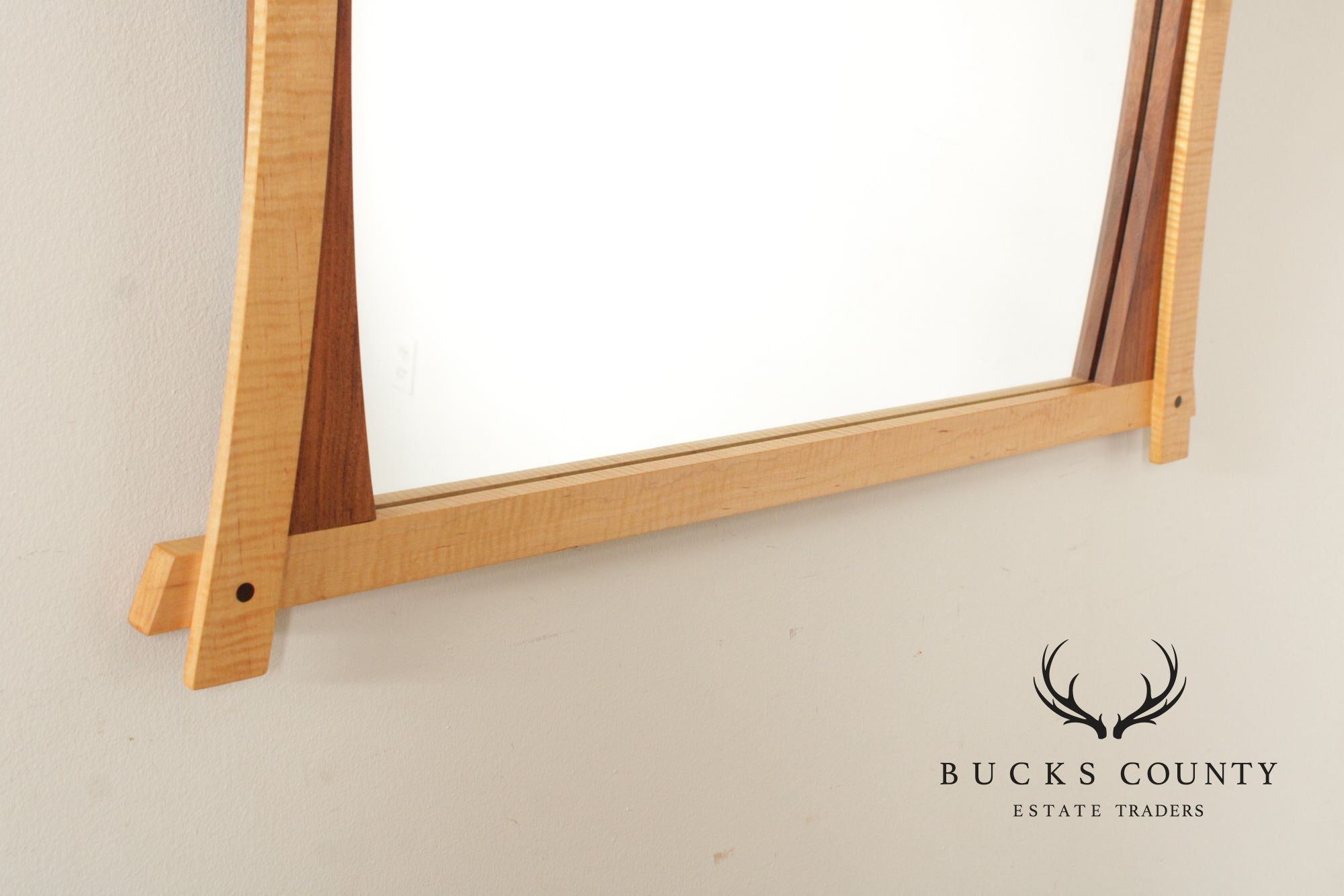 Studio Crafted Maple and Walnut Wall Mirror