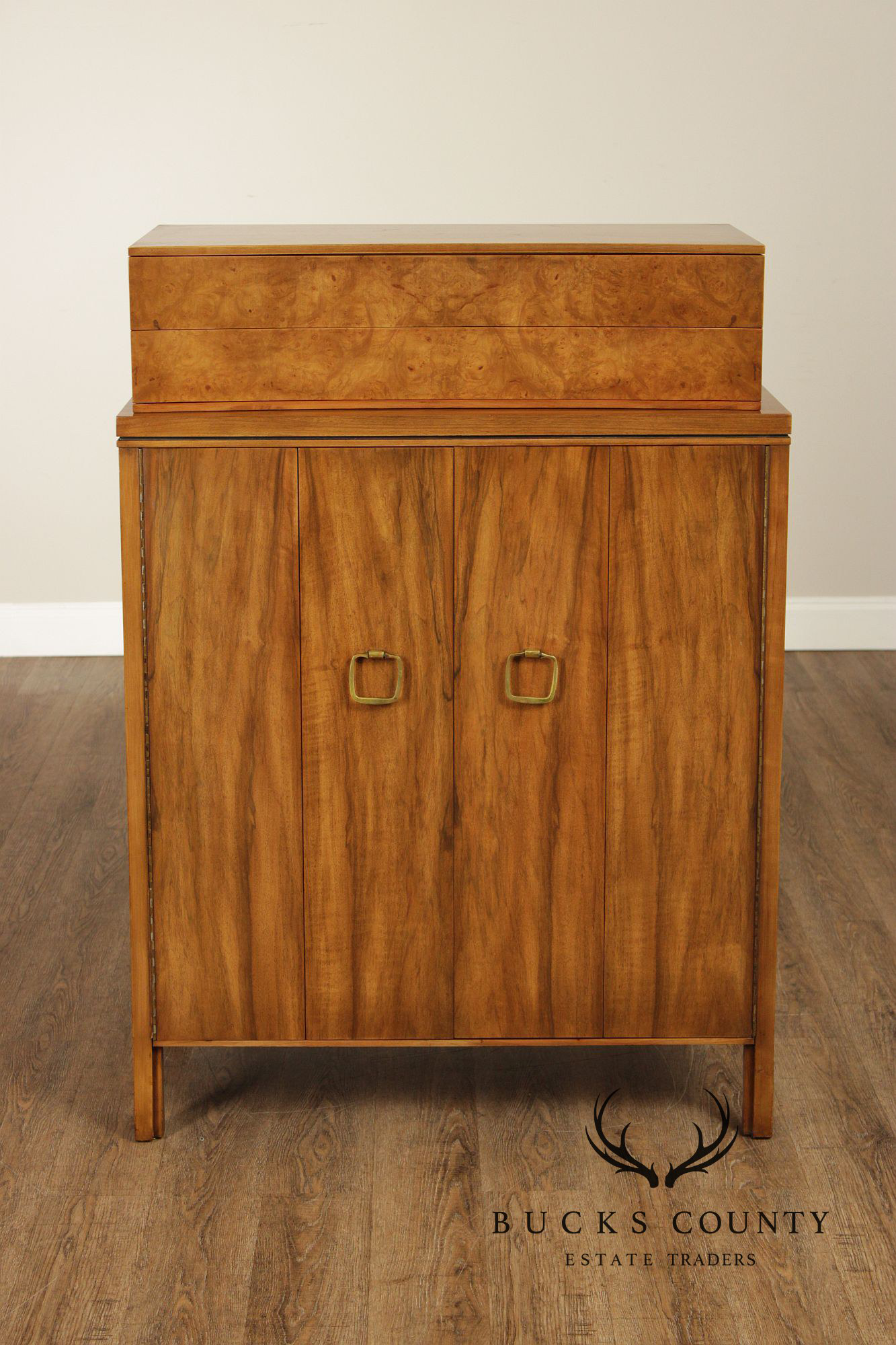 Widdicomb Mid-Century Modern Walnut & Burl Gentleman’s Chest