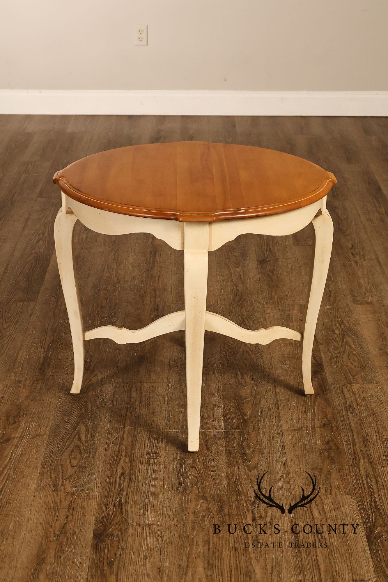 Ethan Allen 'Country French' Cream-Painted Side Table