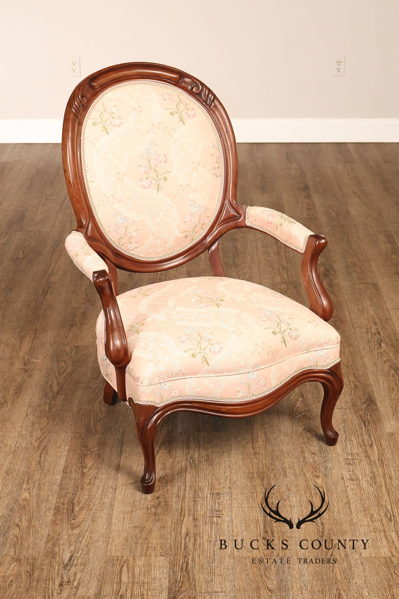 Antique Victorian Walnut Pair Of His And Hers Parlor Armchairs