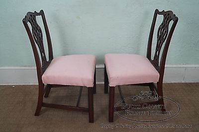 Schmieg & Kotzian Antique Pair of Chippendale Style Side Dining Chairs