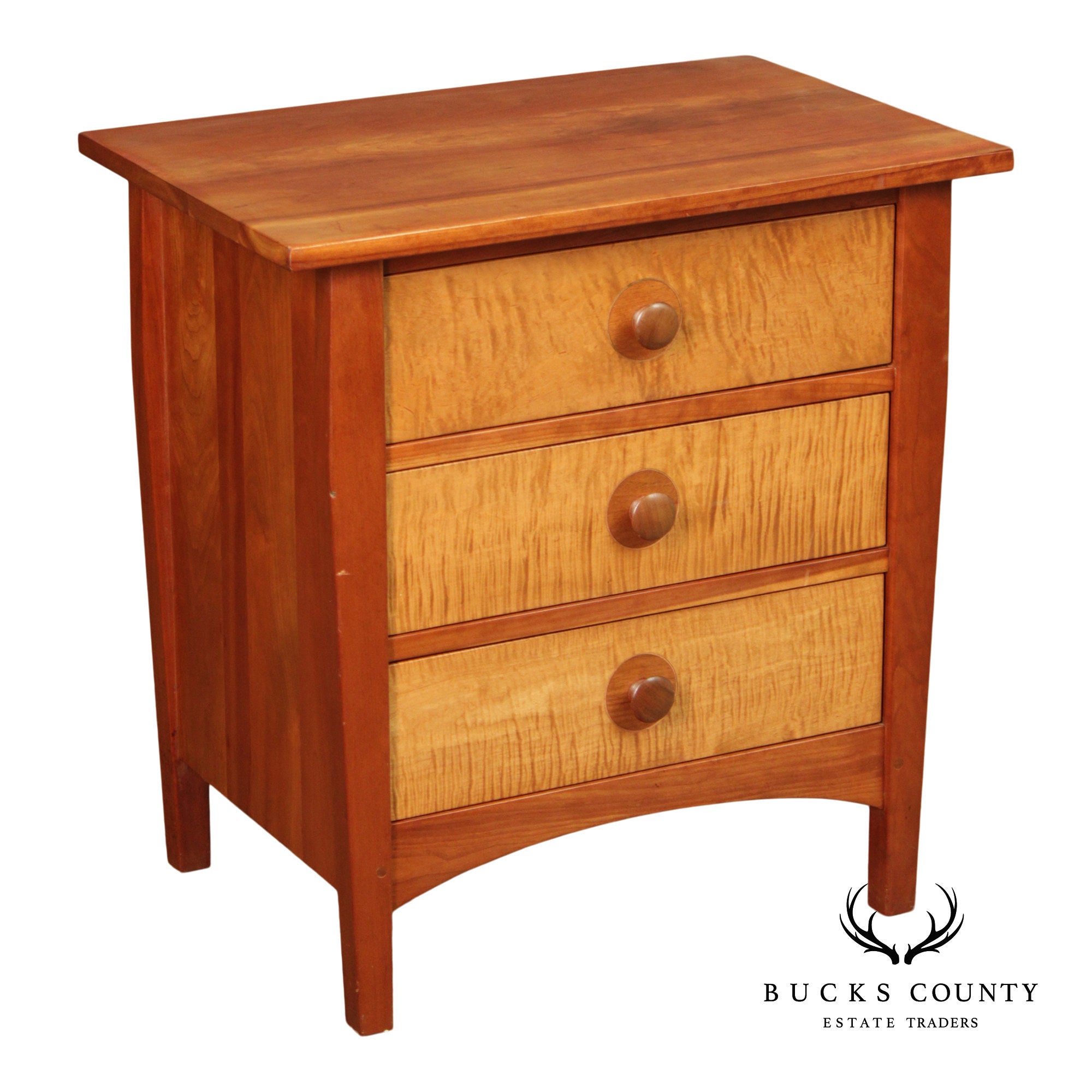 Stickley Mission Collection Harvey Ellis Cherry Three Drawer Nightstand