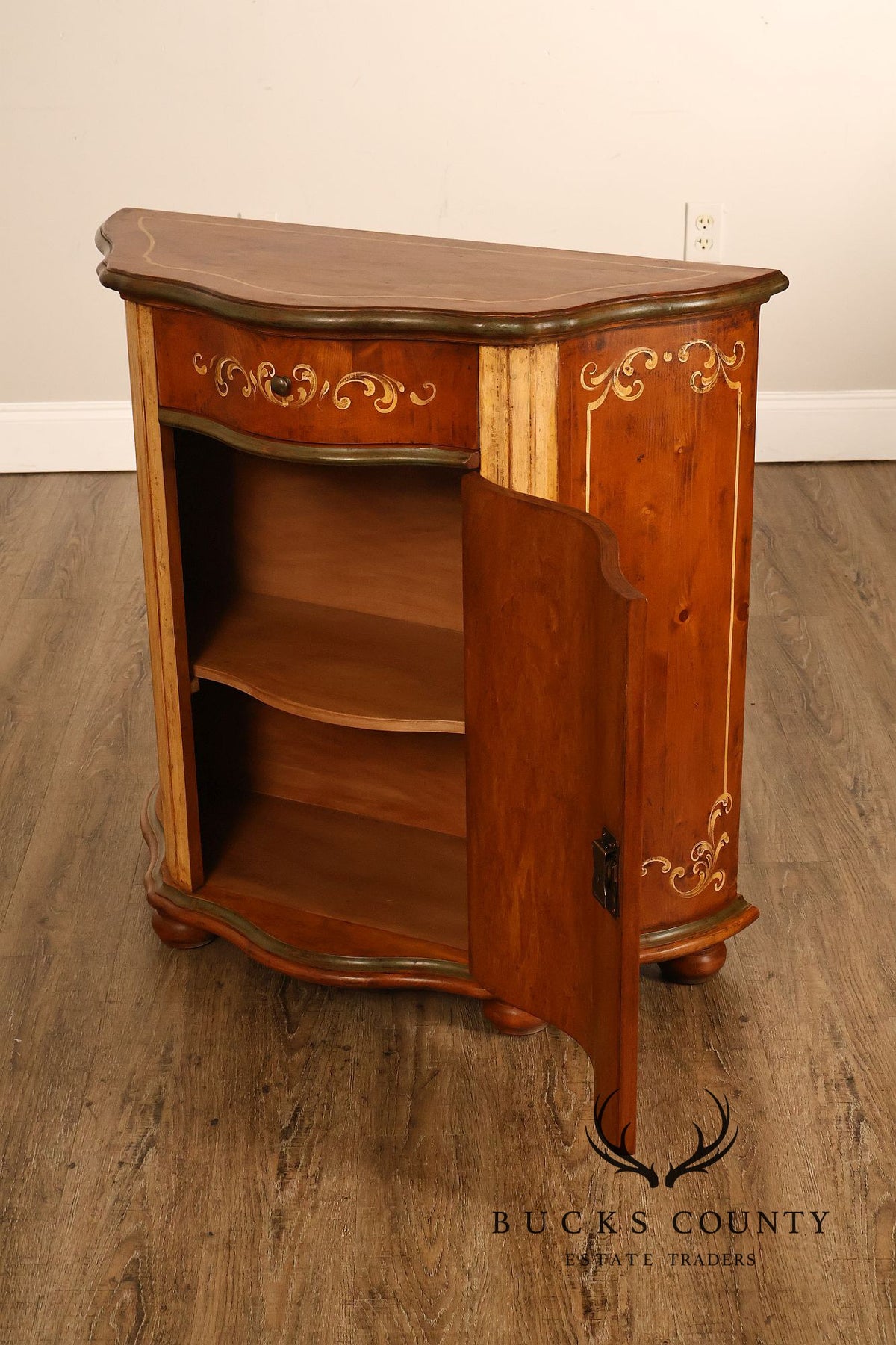 Venetian Style Hand Painted Console Cabinet
