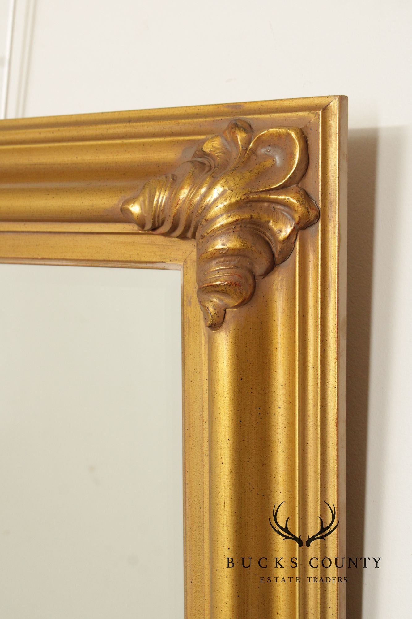 Vintage Carved Giltwood Beveled Wall Mirror