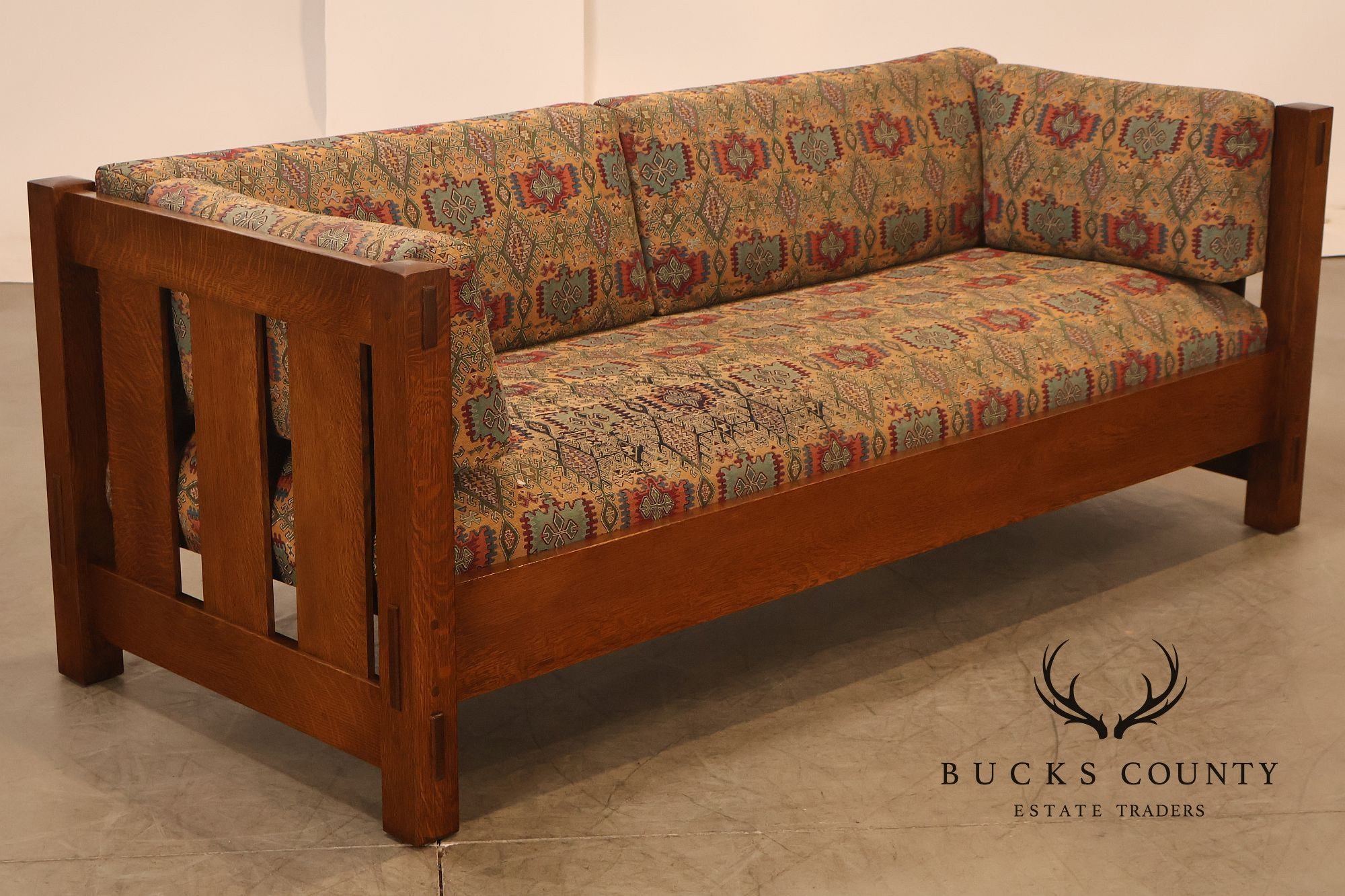 Stickley Mission Collection Oak Settle Sofa