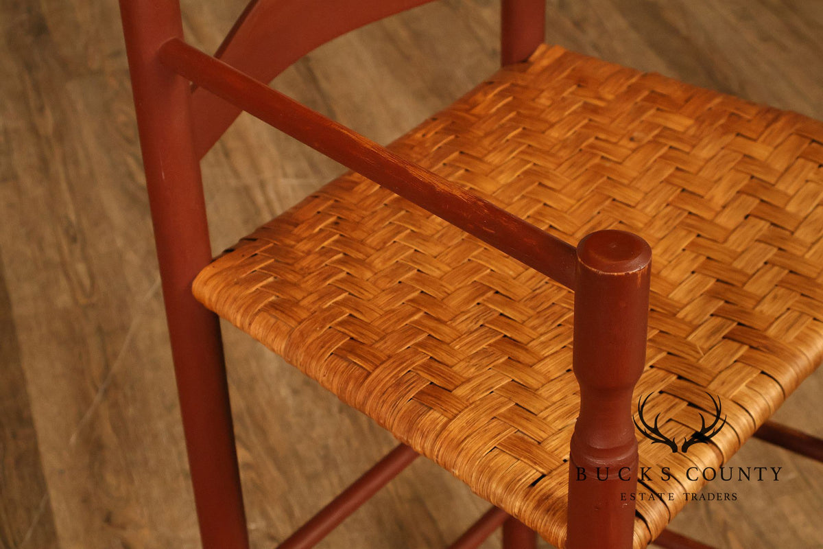 Shaker Style Pair of Rush Seat Counter Stools