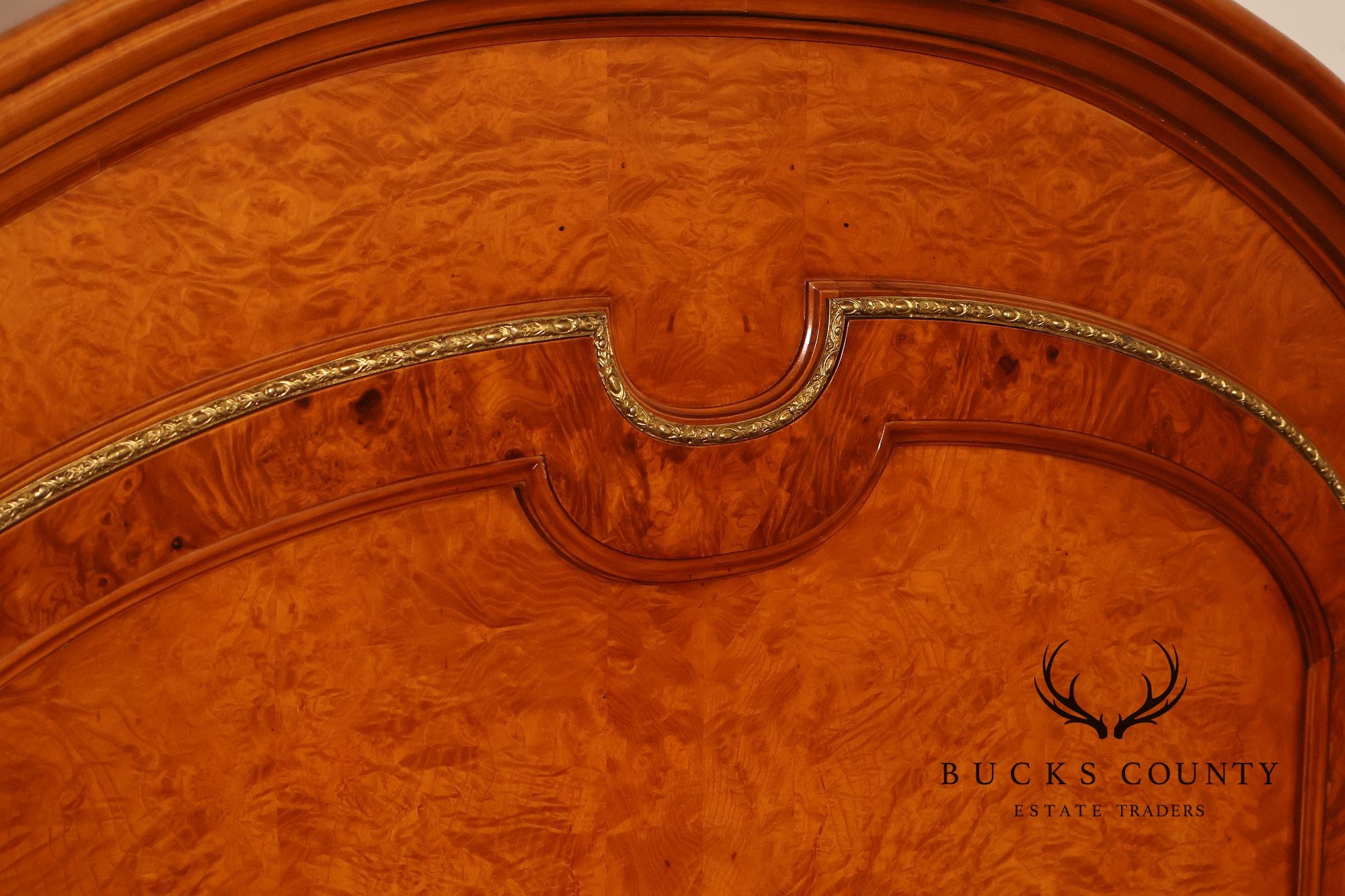 Quality Louis XVI Style Burlwood King Size High Back Bed