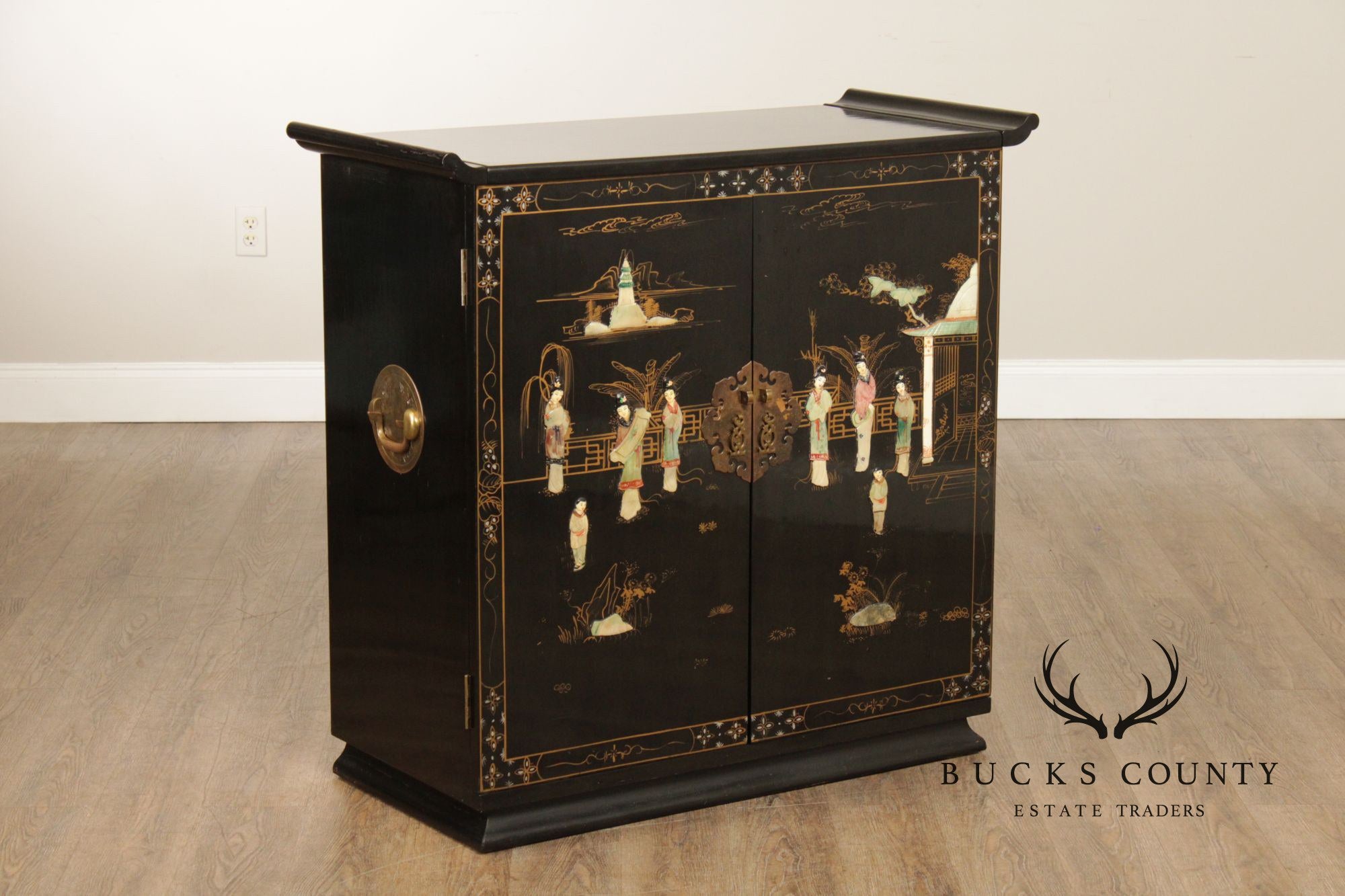 Chinoiserie Lift Top Bar Cabinet