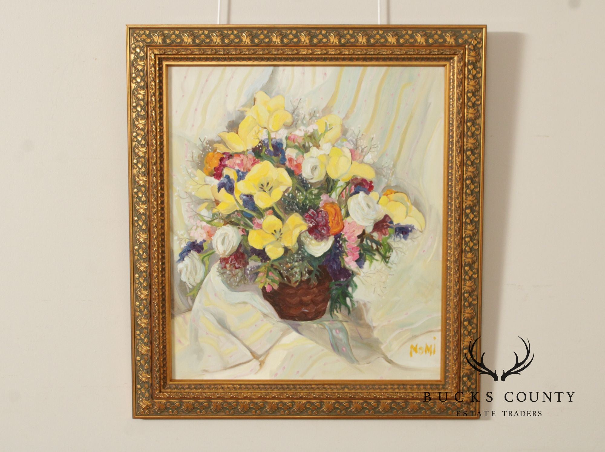 Italian Floral Still-Life Oil Painting, Artist Signed