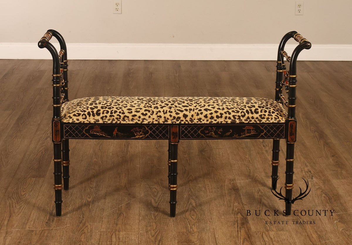 Regency Style Chinoiserie Window Bench