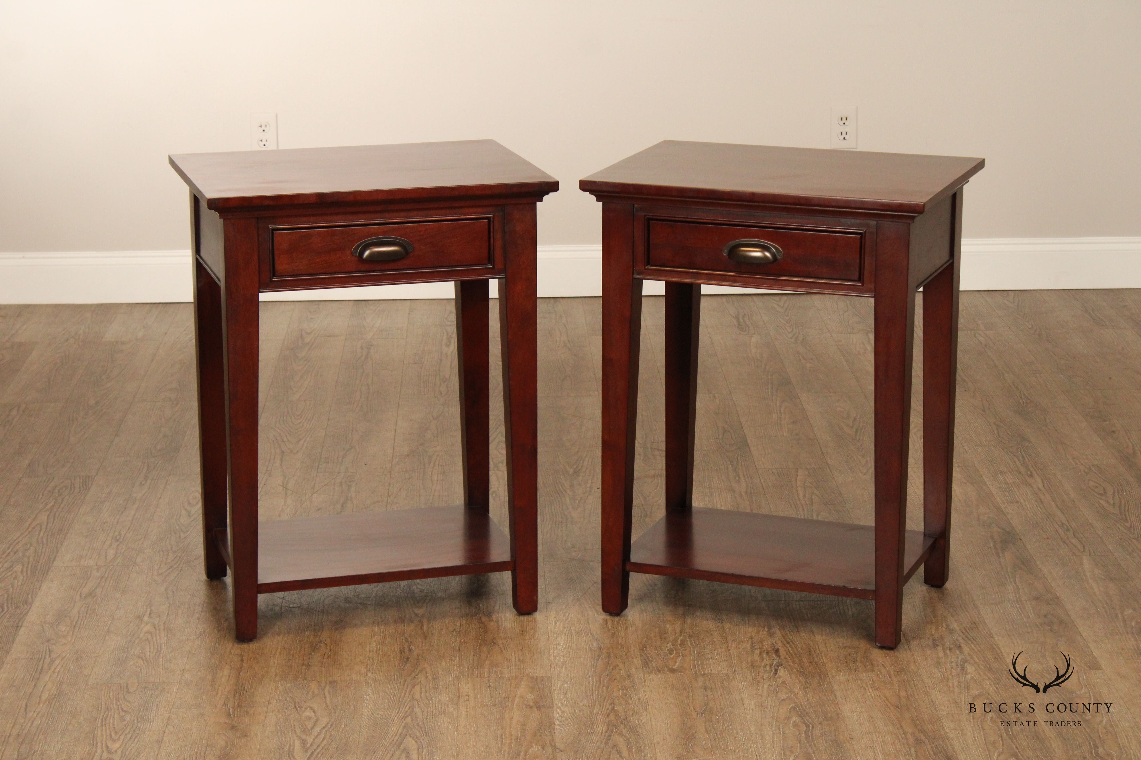 Restoration Hardware Pair of Cherry 'Marston' Nightstands