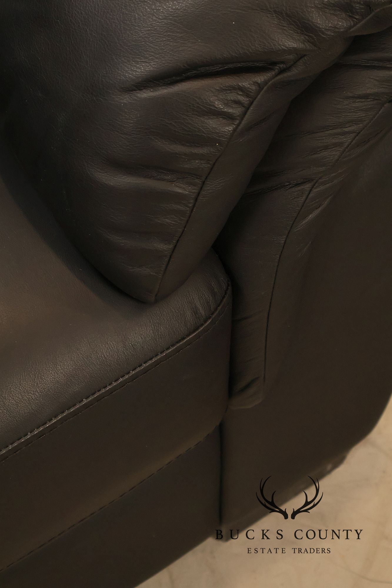 Italsofa Contemporary Black Leather Club Chair