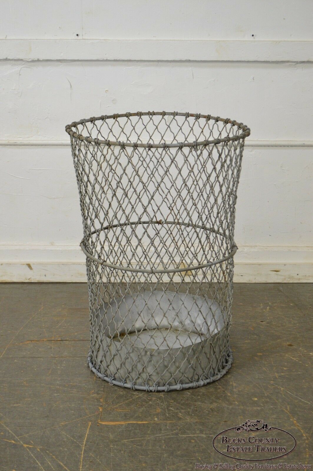 1920s Galvanized Iron Trash Can from NYC Central Park