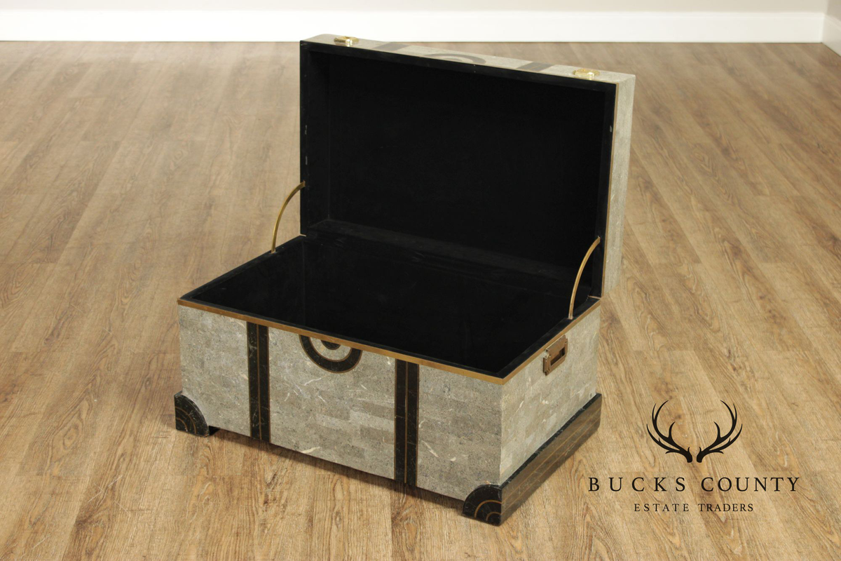 Casa Bique Hollywood Regency Tessellated Stone Chest