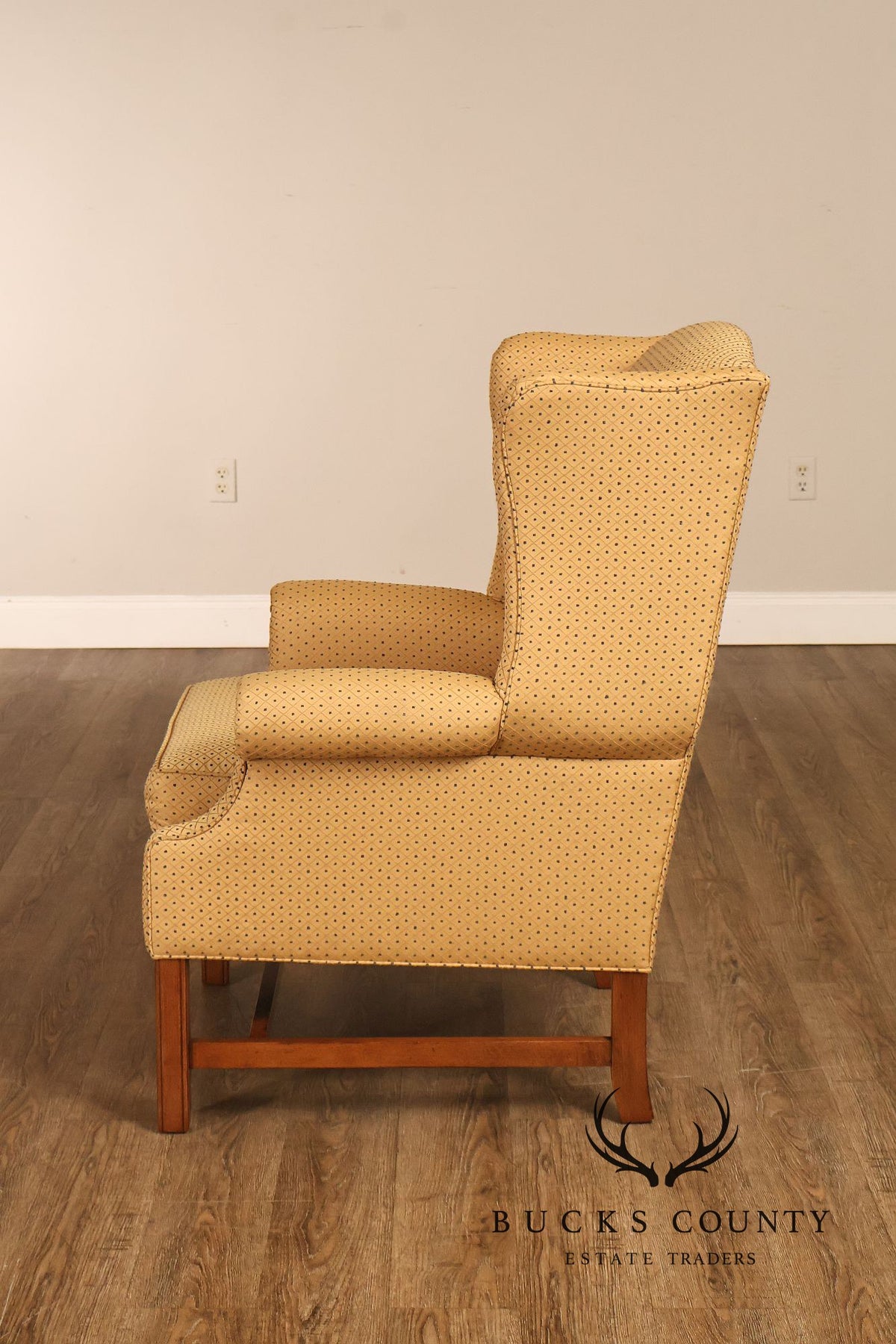 Ethan Allen Traditional Upholstered Wingback Armchair