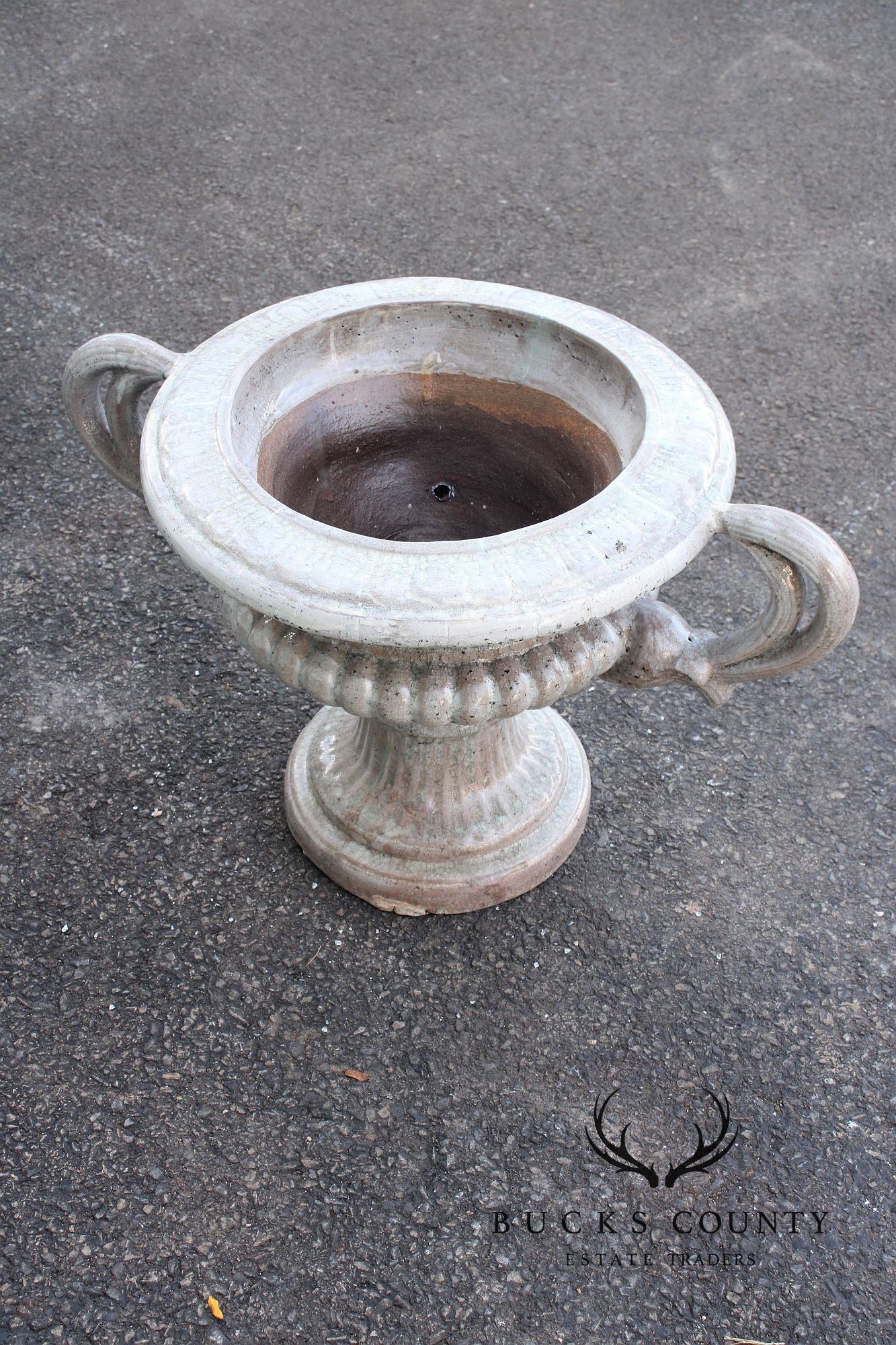 Classical Style Glazed Terracotta Garden Urn Planter