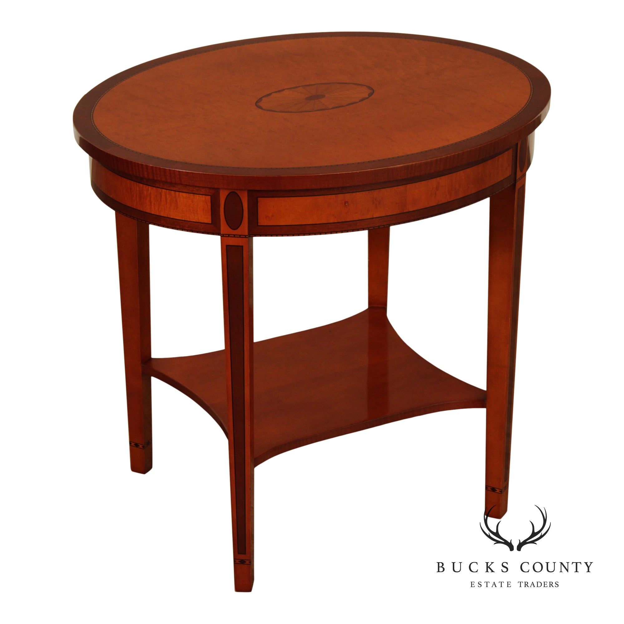Kindel Federal Style Oval Inlaid End Table