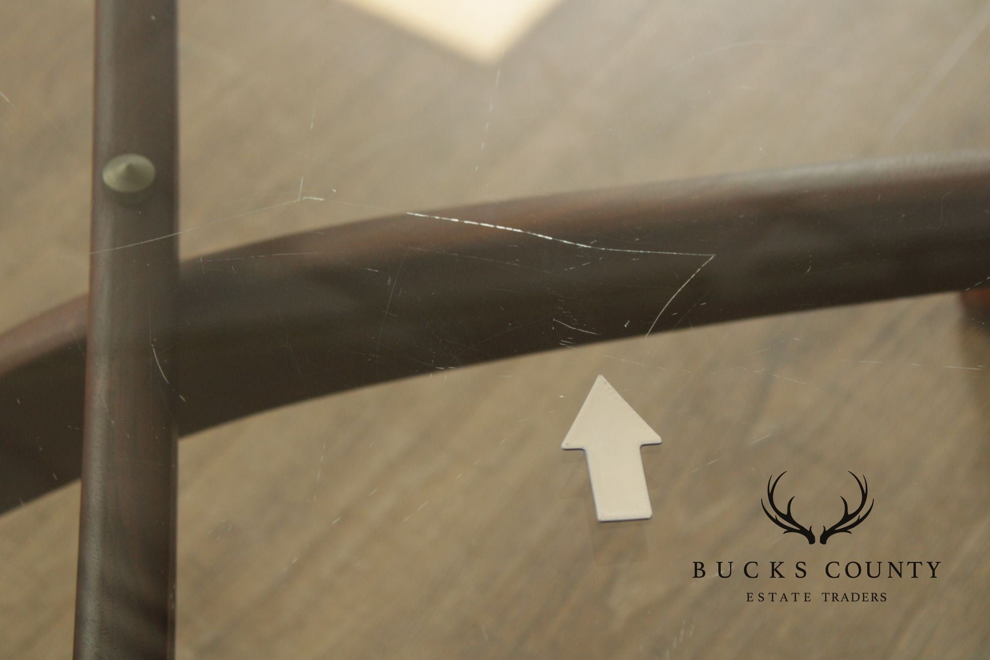 Mid Century Modern Glass Top Walnut Coffee Table