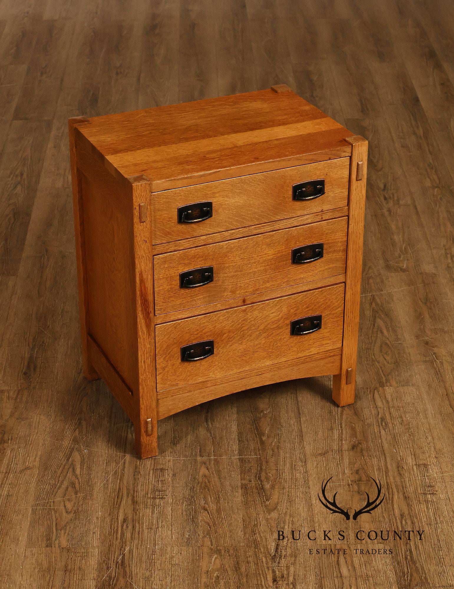 Stickley Mission Collection Oak Three-Drawer Nightstand