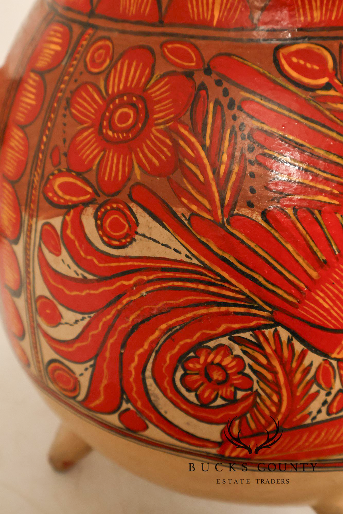 Mexican Folk Art Pottery Vase